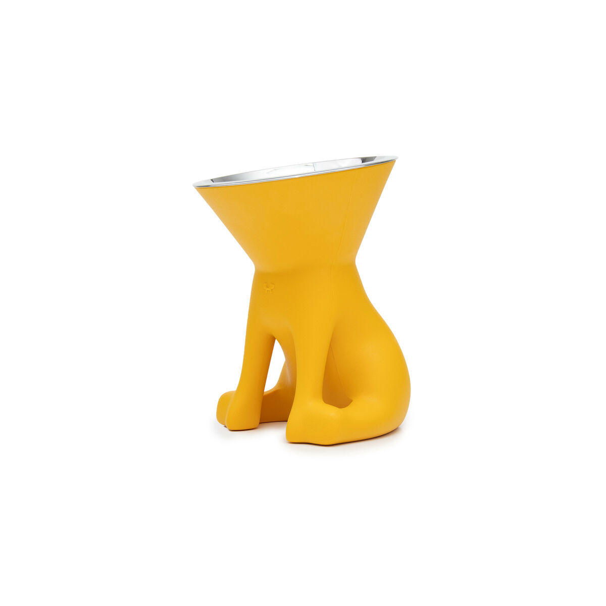 Comedero para perro United Pets Elisabeth Yellow en acero inoxidable y polietileno, 1 litro