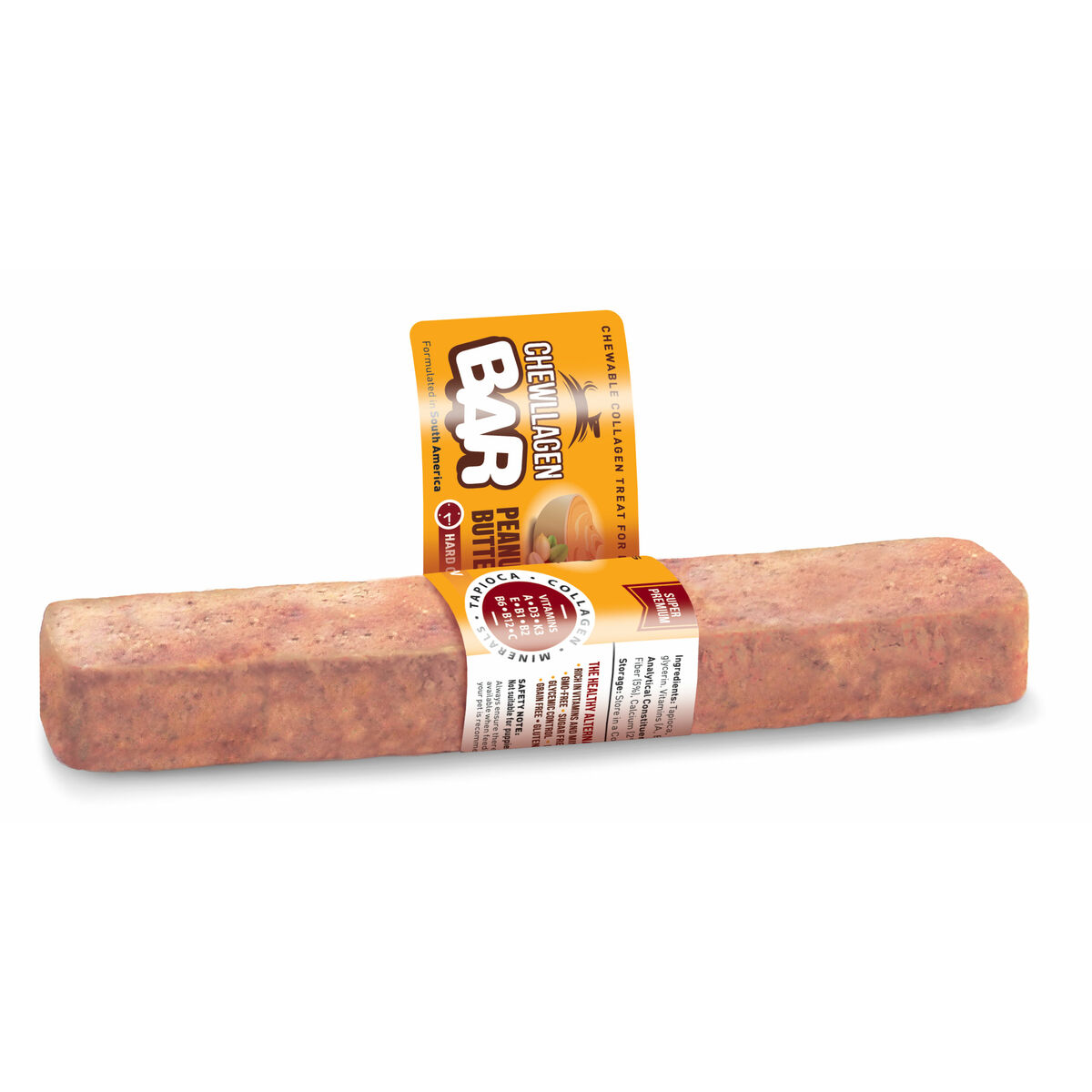 Snack para perros Chewllagen sabor manteca de cacahuete, pack de 12 piezas